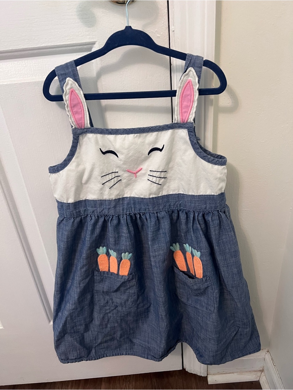Girls Gymboree Bunny Dress with Carrot Pockets 100% cotton